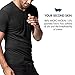 Lapasa Mens 2-Pack Undershirts Micro Modal V Neck Tag-Free T Shirts M08, Black, Large/Chest 41-43 Inches