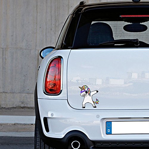AhlsenL Unicorn Vinyl Decal Silhouette Sticker for Car Automobile Window Wall Laptop Notebook Rainbow Computer Truck Pencil Box (Color 9, 4.5 x 5.1 inches)
