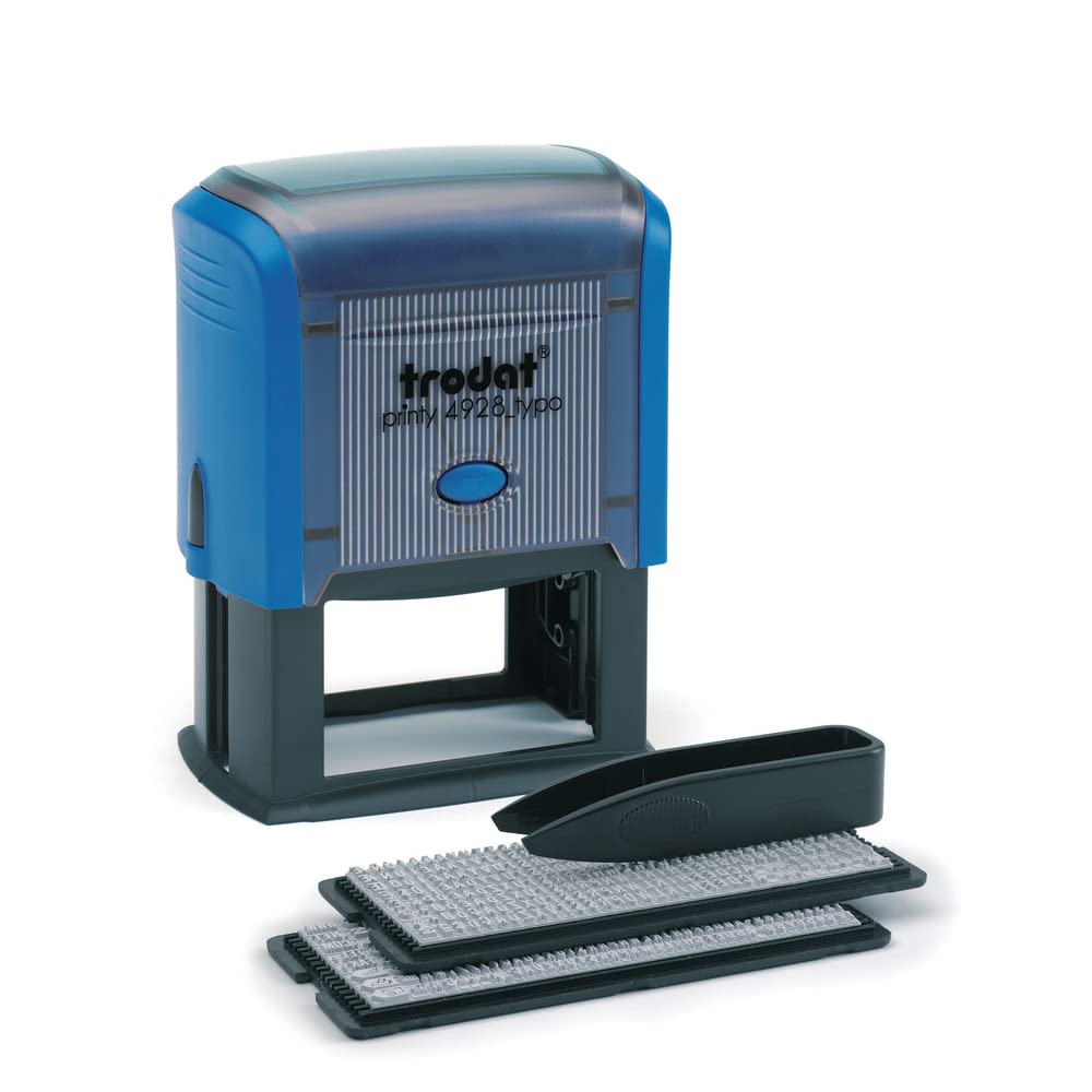 Trodat 4928 Printy Typomatic Selbersetzen for Maximum 7 Lines of Text, Sky Blue