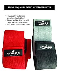 Athlos Fitness Booty Bands Resistance Bands for Legs and Butt - Fabric Resistance Bands Set - Heavy Resistance Bands for Complete Workout. Cloth Resistance Glute Bands for Women