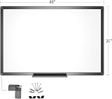 VIZ-PRO Magnetic Drywipe Whiteboard 120 x 90 cm with Frame and Tray view 2