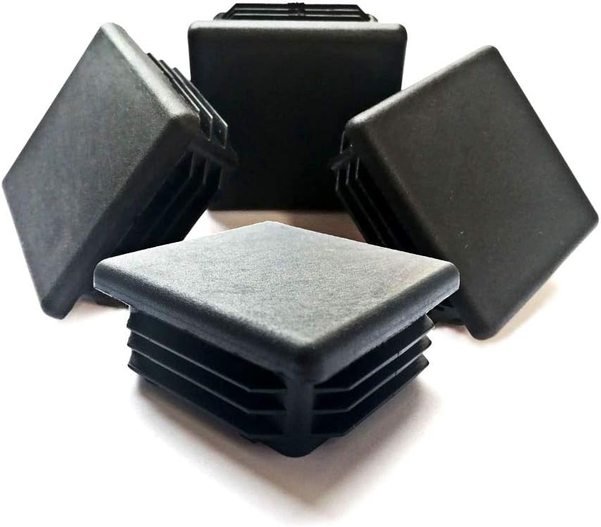CaSuTong 4 Pack 2 Inch Square Black Plastic Plug, Tubing End Cap, Glide