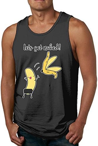 MOME CAW Let's Get Naked Banana Adults Tank Tops Athletic Undershirt Scoop Neck Jersey