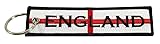 England Flag Key Chain, 100% Embroidered