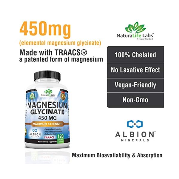 Magnesium Glycinate 450 MG Albion Minerals TRAACS Maximum