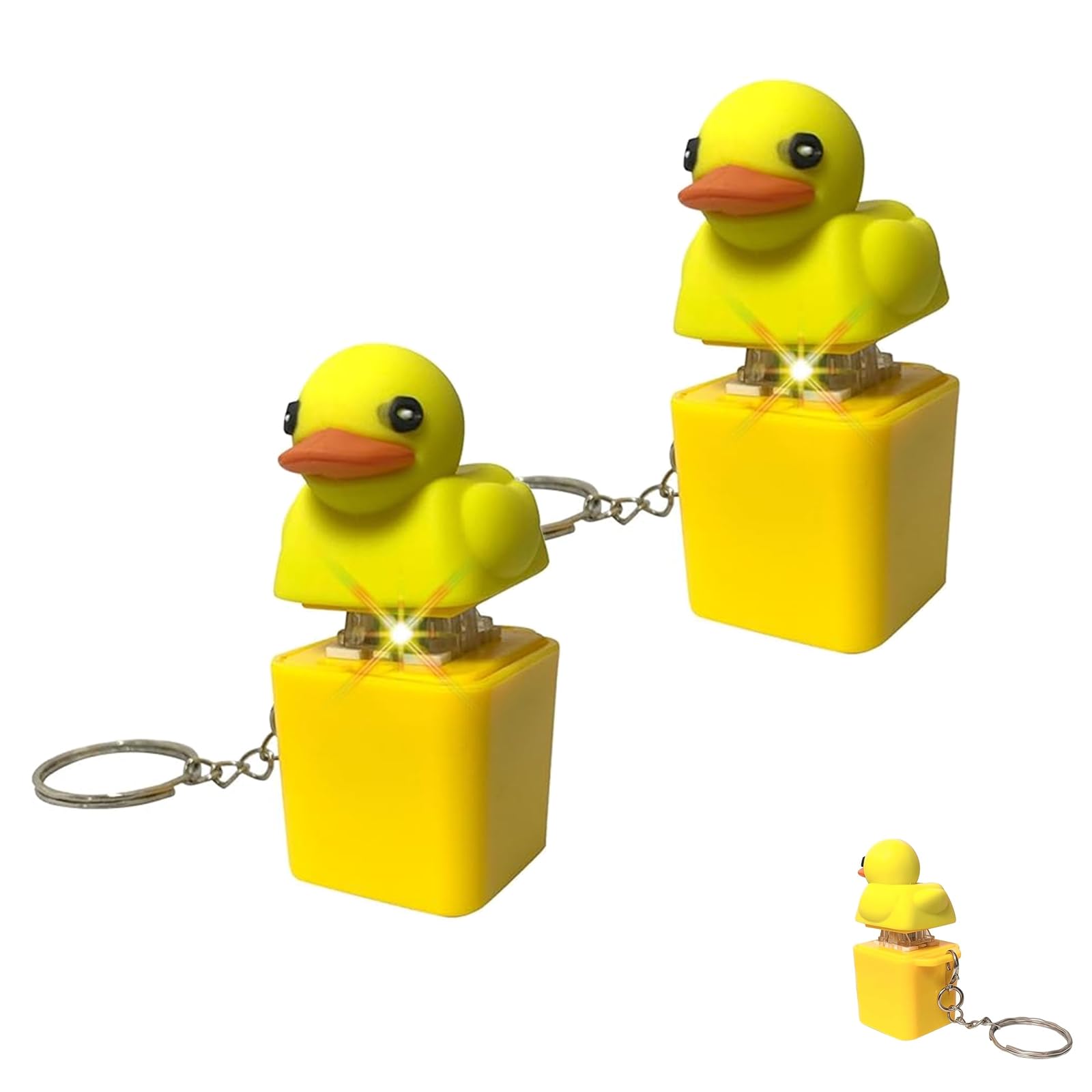 2Pcs Quacking Duck Fidget Toy - Ducky Keychain Keyboard, Duck Keyboard Fidget Toy, Duck Keyboard that Quacks, Duck Keyring Fidgets for School, Duck Keyboard Clicker Fidget for Boys Girls — image 1