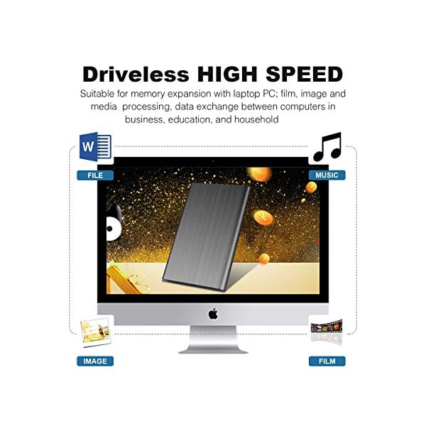 Externe Festplatte 2tb,USB 3.0 Tragbare Festplatte extern für PC, Mac, Desktop, Laptop, MacBook, Chromebook (2tb, Blau) – Bild 3