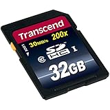 Transcend 32GB SDHC Class 10 Flash Memory Card Up to 30MB/s (TS32GSDHC10)