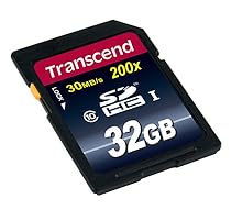 Transcend 32GB SDHC Class 10 Flash Memory Card Up to 30MB/s (TS32GSDHC10)