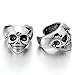 2pcs Mens Womens Stainless Steel Skull Ear Cuff Ear Clip Non-Piercing Clip On Earrings