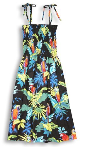 RJC Women S - XL Jungle Parrot Elastic Tube Top Sundress
