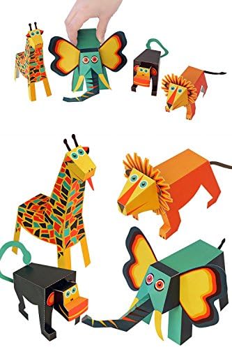 DIY Paper Toy Craft Kit • 3D Models Paper Figures (Jungle Animals)