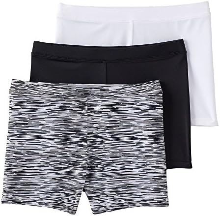 Playground Pals Mini-shorts 3-pack (Small 6-6X, Monochrome Space Dye/Black/White)