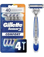 Gillette Sensor3 Men's Disposable Razor, 4 Razors (packaging may vary)