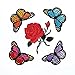 Maxdot 24 Pieces Embroidery Applique Patches Sunflowers Butterfly Rose Flowers Iron on Patches for Jeans, Jackets, Clothing, Scrapbooking Art Craft