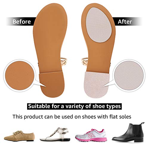Beautulip Non-Skid Pads for Shoes Self-Adhesive Shoe Grips for Bottom of Shoes Sole Stick Protector Pack of 8 (Clear)
