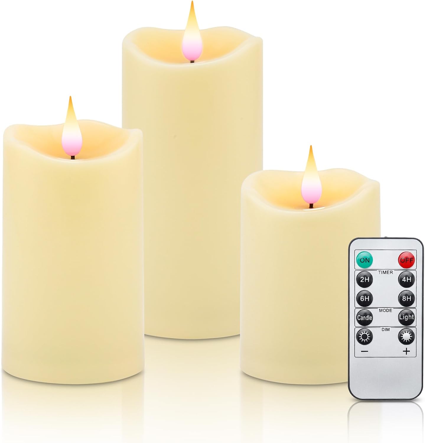 Lighting - Bighfue Flameless Candles Battery Operated Candles Led Candles Pillar Candle Flame 3 Packs(D3 x H4 5