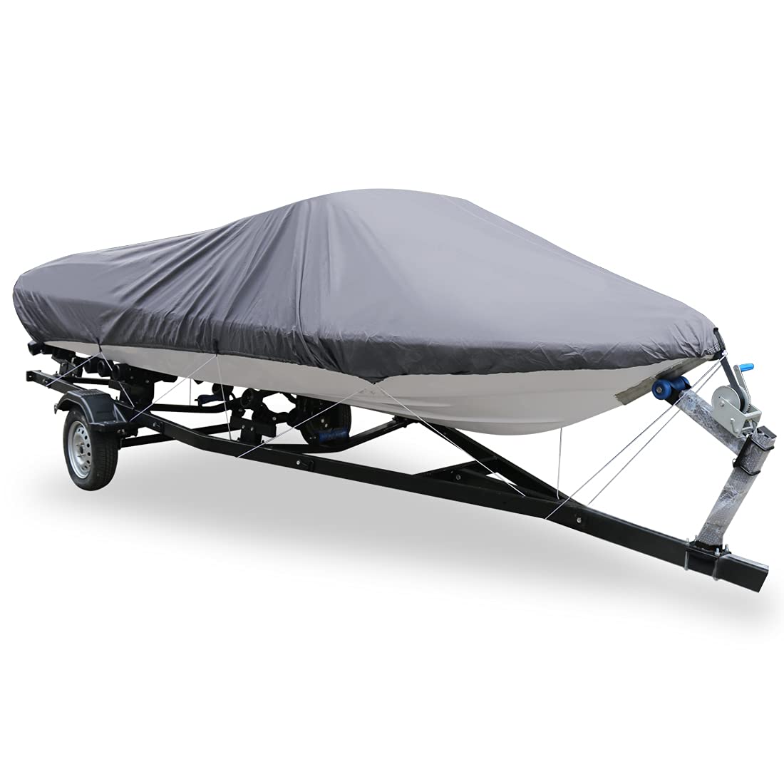 sourcing map 14-16ft 210D Trailerable Boat Cover Waterproof Fishing Ski Bass Gray