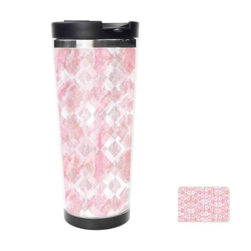 Amazon Com Harlequin Marble Mix Blush Travel Mug For Coffee Tea Drinking Cup Coffee Mug Thermos Cup 18oz Kitchen Dining