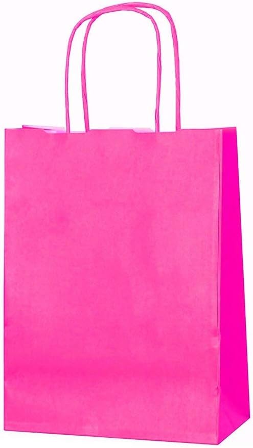 15 Cerise MEDIUM L 41 Cm x W 32 Cm x D 12 Cm Twist Handle Paper Party Gift Bags Kraft Bags-3 Sizes Choose Your Colour and Size