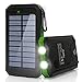 Ayyie Solar Charger,10000mAh Solar Power Bank Portable External Backup Battery Pack Dual USB Solar Phone Charger with 2LED Light Carabiner and Compass for Your Smartphones(Green)