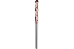 HARFINGTON Ball Nose End Mill 2 Flute 3/16" Diameter 3/16" Shank Tungsten Carbide TiAlN Coated Spiral CNC Router Bits 1-1/8" 