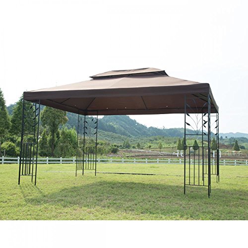 12'X 10' Outdoor Gazebo Steel frame Vented Gazebo w/ Netting BestMassage - Thumbnail 2