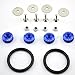 Amooca Blue Finish JDM Quick Release Fasteners for Car Bumpers Trunk Fender Hatch Lids Kit