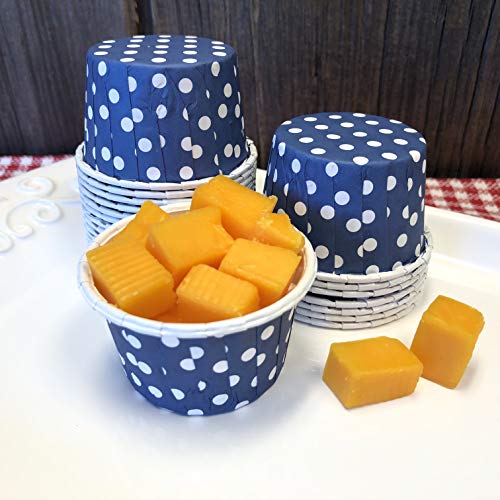 Bulk Candy Nut Mini Baking Cups - Navy Blue White Dot - 100 Pack