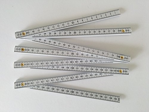 Yardstick 2 M Metre Measuring Stick White Werbefrei Metermaß Folding 