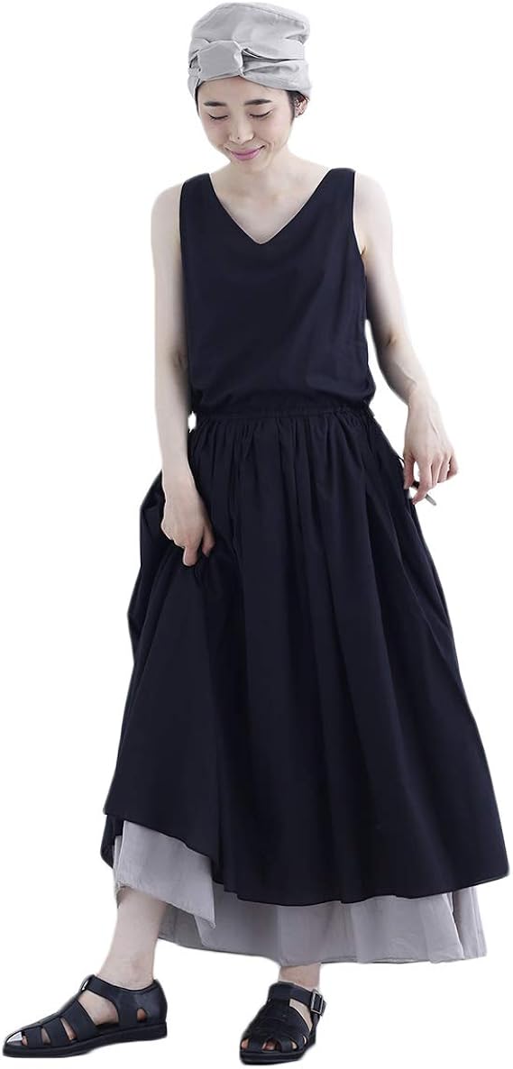 Amazon Co Jp メルロー Merlot リバーシブルコットンワンピース2764 Free ブラック 服 ファッション小物