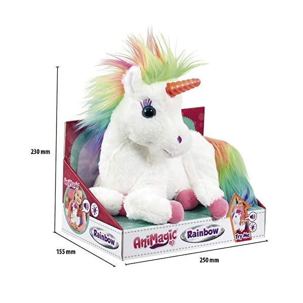 Animagic: Rainbow The Glowing Unicorn | Interactive Unicorn Plush with a Magical Glowing Horn and Multicoloured Fur…