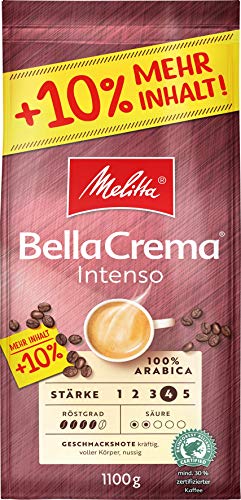 Melitta BellaCrema Intenso Ganze Kaffee-Bohnen 1,1kg, ungemahlen, Kaffeebohnen für Kaffee-Vollautomat, kräftige Röstung… – Bild 3