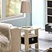 Furinno Andrey End Table / Side Table / Night Stand / Bedside Table with Bin Drawer, Steam Beech/Black