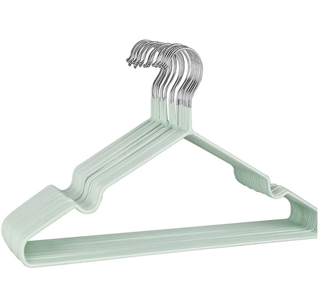 Premium Rubber Coated Metal Hangers - Heavy Duty - Space Saving Organiser Clothes Hangers For Wardrobes Coat Rack Rails Thin and Non-Slip Chrome