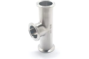 QiiMii Tri Clamp 1.5" instrument Tee Tri Clover Tee Fittings 3 Way Stainless Steel SS316L,38mm Pipe OD(1.5 Inch),Used In Pharmacy