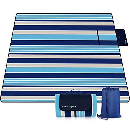 Mumu Sugar Outdoor Picnic Blanket, 3-Layer Extra Large Waterproof Portable Picnic Mat - Beach Blanket Sand Proof for Camping,Park,Beach,Hiking, Family Concerts - Thumbnail 7