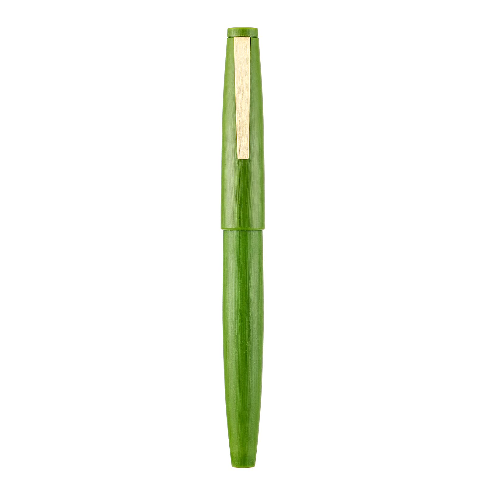 Jinhao 80 Avocado Green Fiber Brushed Fountain Pen, Ultra Fine Nib with Converter and Small Pen Bag Set (Golden Clip)