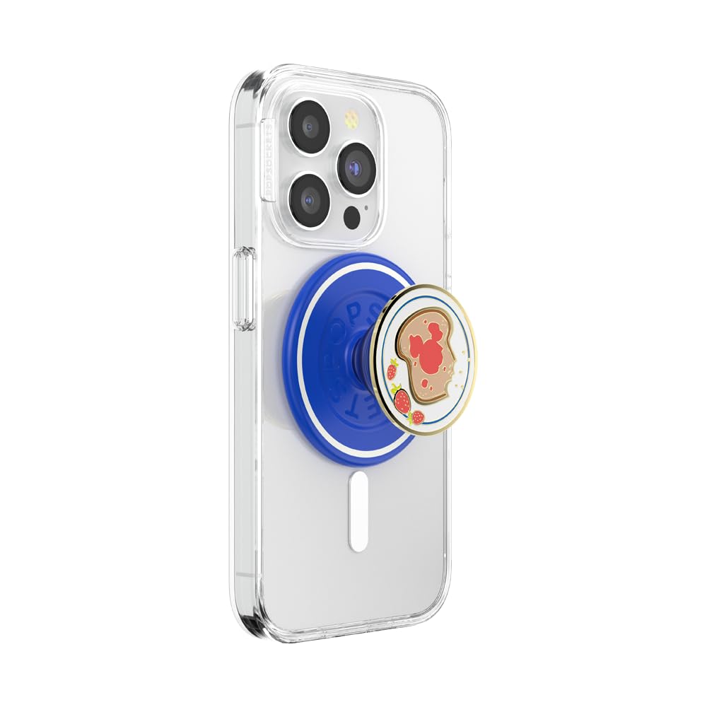 PopSockets Phone Grip for MagSafe, Magnetic Holder, Phone Stand, Disney - Enamel Mickey Toast Image