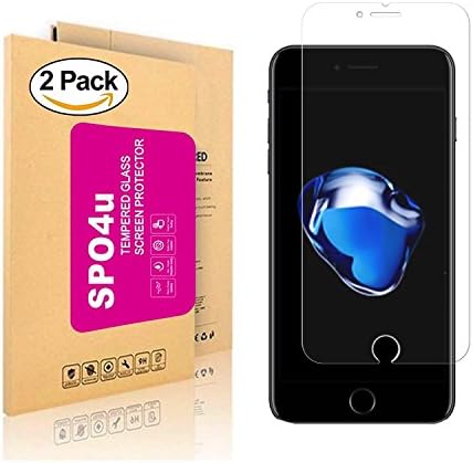 iPhone 7 Plus Screen Protector, SPO4u [2 Pack] Tempered Glass Screen Protector For Apple iPhone 7 Plus [3D Touch Compatible] 0.25mm Screen Protection Case Fit 99% Touch Accurate (Clear)