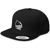Snapback Hat for Men Flat Brim Hats Yin Yang Wolf Silver Embroidery Embroidered Flat Bill Hat Acrylic