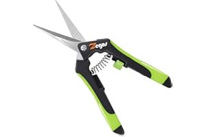 Zegos Titanium-Coated Pruning Snips 1 Pack Trimming Scissors with Curved Blades for Garden Pruning Shears,Bud Leaves, Flowers