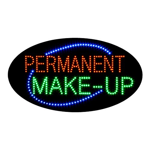 LED Permanent Make up Cosmetics Open Light Sign Super Bright Advertising Display Board for Beauty Eyebrow Lash Microblading Spa Business Shop Store Window Bedroom Decor 27 x 15 inches - Thumbnail 4