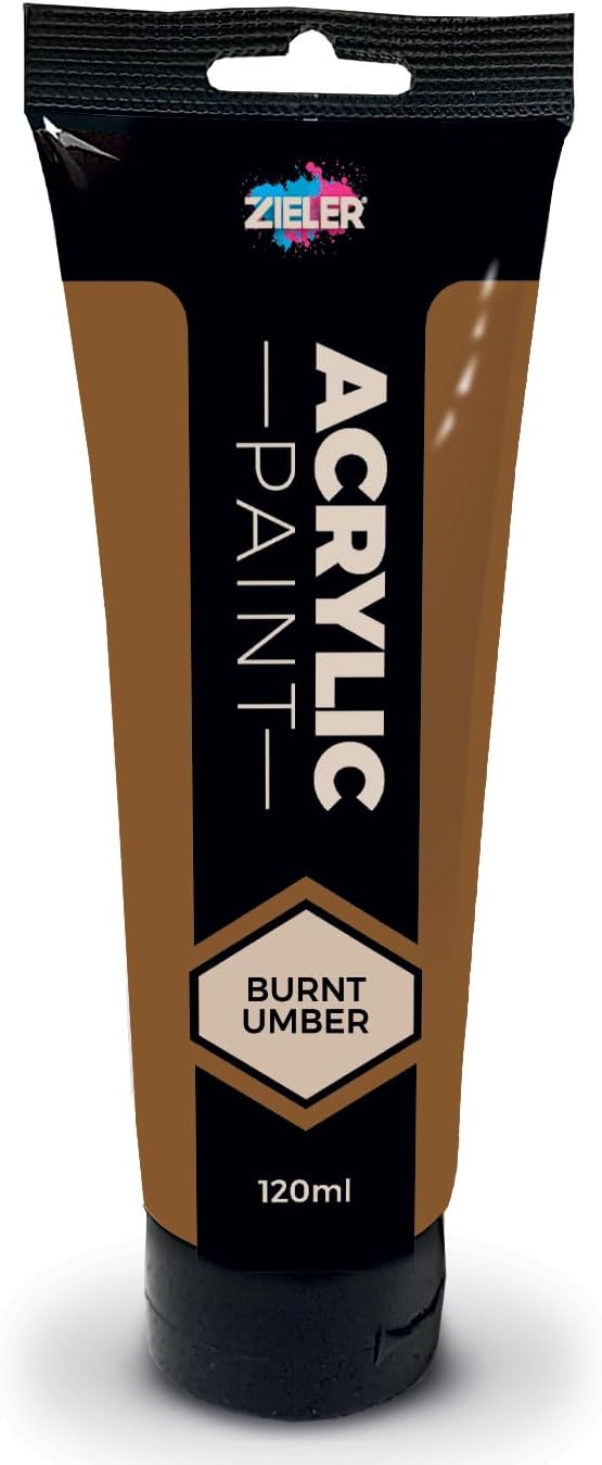 Zieler 120ml Acrylic Paint Burnt Umber Premium Art Supply
