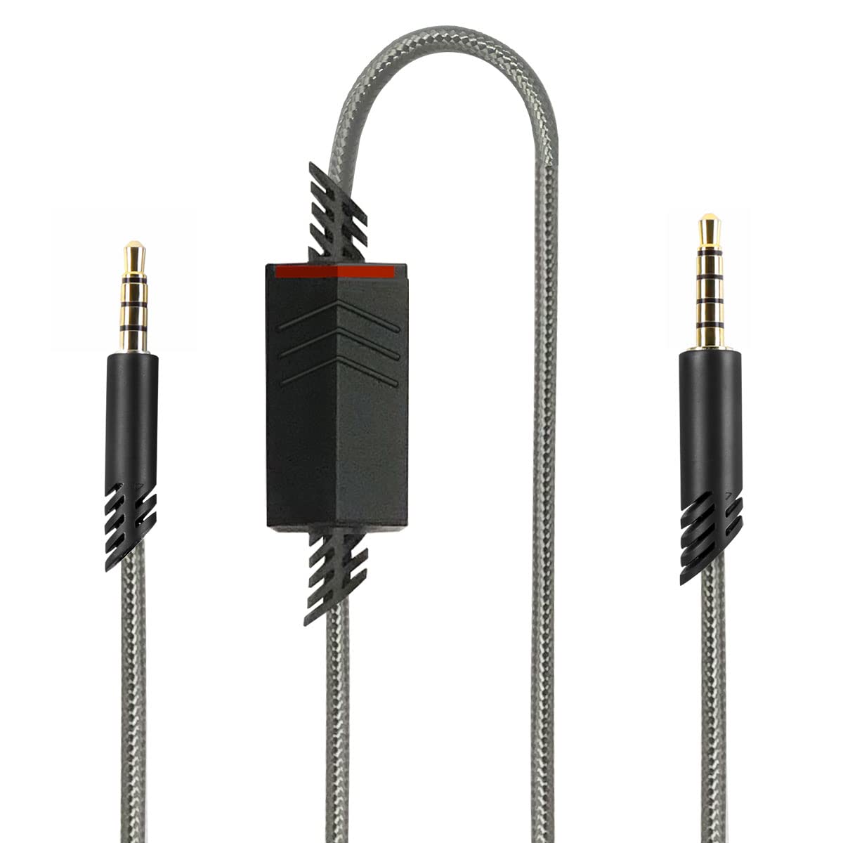 QJYTH Replacement A40 Cord Compatible with Astro A40 Headset, A40 Inline Mute Audio Cable for Astro A10/A40/A40TR Gaming Headset, Compatible with PS5/PS4 Controller(6.5 Feet, Gray)