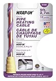 WRAP-ON Pipe Heating Cable - 9-Feet, 120 Volt, Built-in Thermostat, Low Wattage - 31009