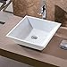 Luxier CS-006 Flat Square 16-1/2 in. Bathroom Ceramic Vessel Sink Art Basin in White