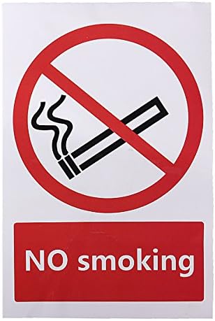 No Smoking Warning Sign Logo PVC Sticker 100X150mm