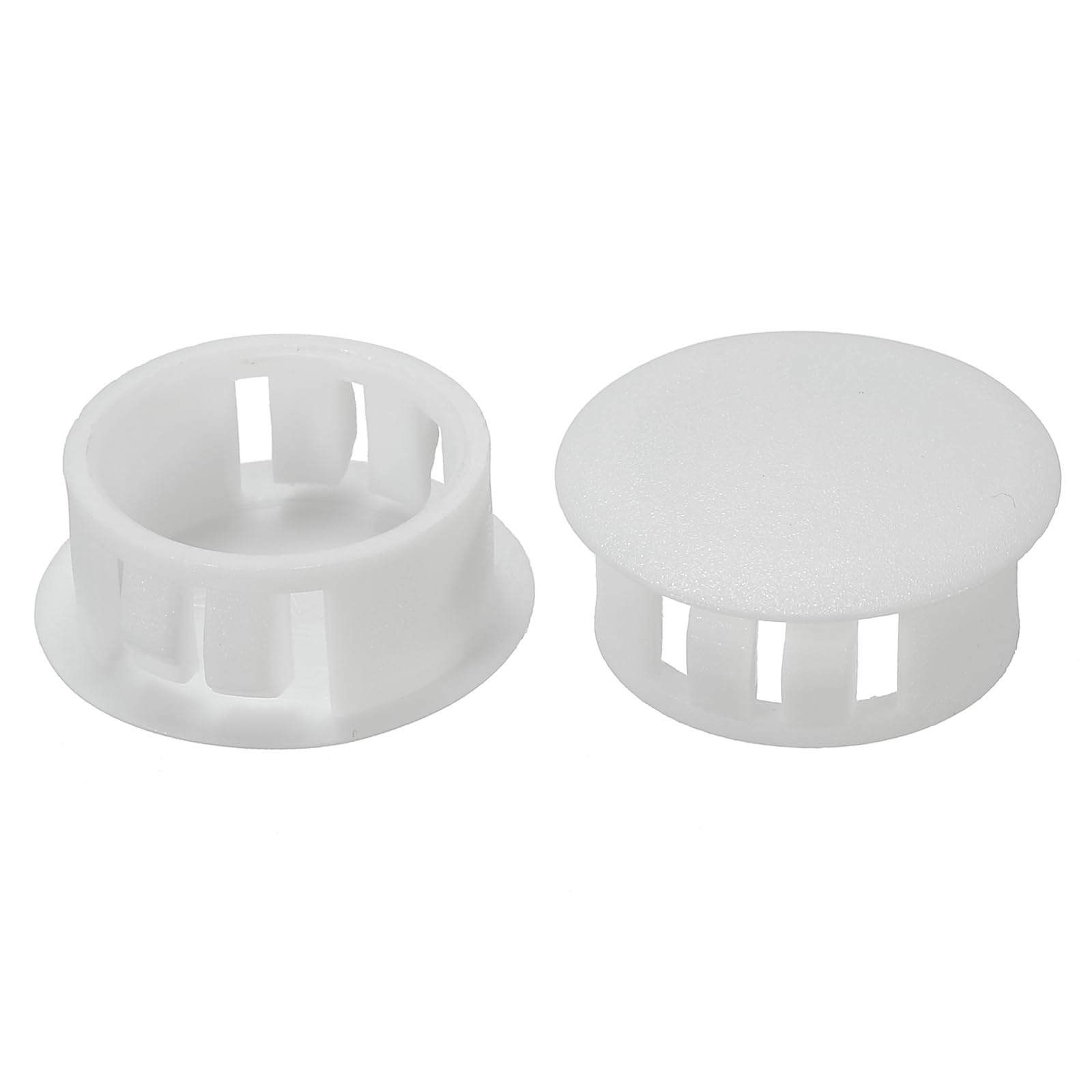 PATIKIL Hole Plugs Plastic, 50 Pcs 19mm(3/4") Screw Bumper Hole Plug Flush Snap Type Round Hole Cover Caps for Round Holes Cabinet Furniture Kitchen, White