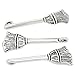 Housweety 50PCs Charm Pendants Besom/Broom Silver Tone 27x10mm